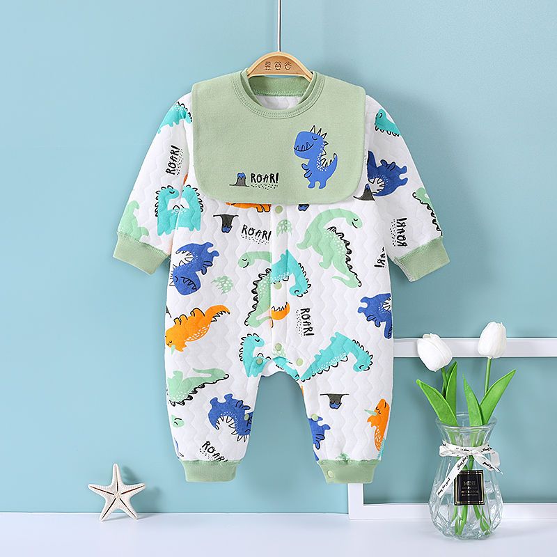 Baby spring outing clothes baby jumpsuit spring and autumn three-layer air baby clothes spring and autumn romper climbing clothes