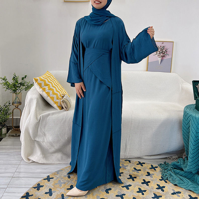 Malaysia Turkish Dress 3 Piece Prayer Dress Casual Mosque Long Dress Conservative Arabic Robe