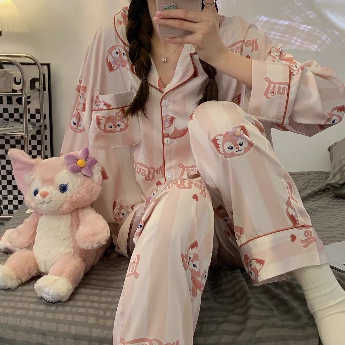 New ins pajamas women's spring and autumn long-sleeved thin section high-end Japanese cute student home service suit spring and summer