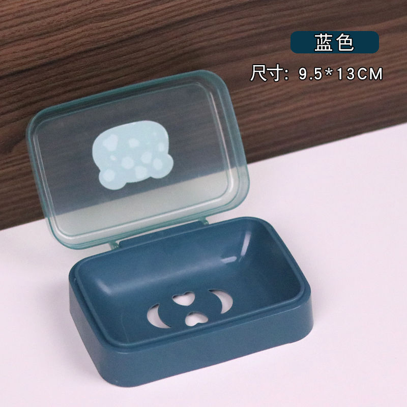新款小熊肥皂盒带盖沥水香皂盒卫生间肥皂盒子置物架皂盒塑料皂盒
