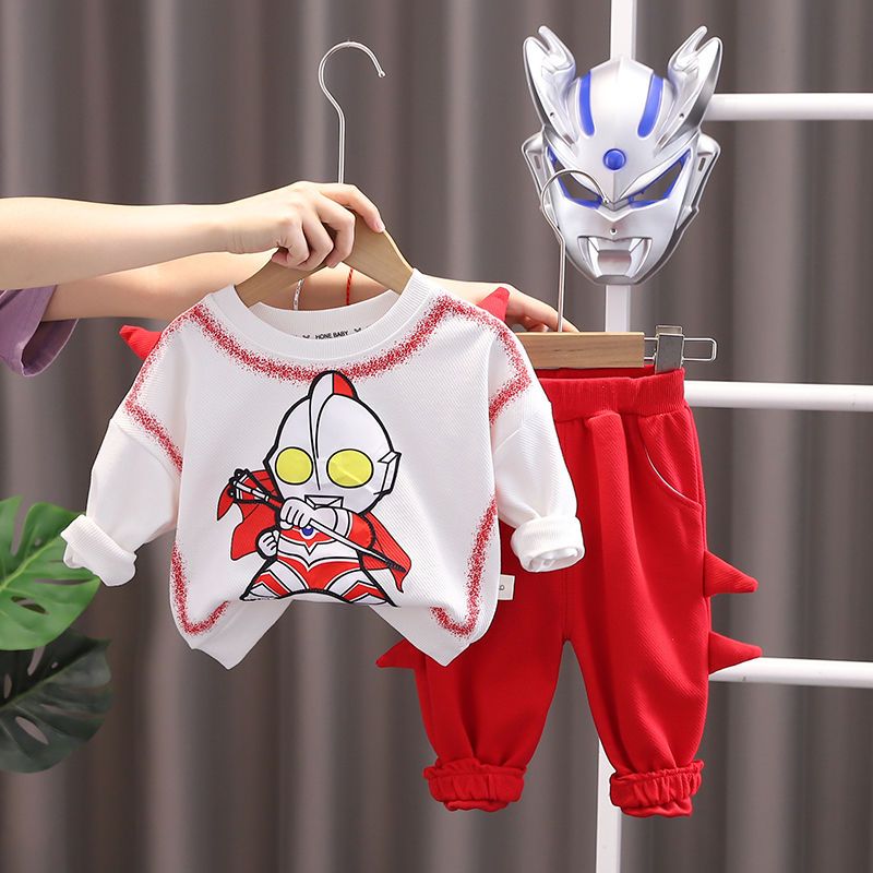 奥特曼衣服儿童装2022新款洋气宝宝超人衣服帅气男童春装套装潮酷
