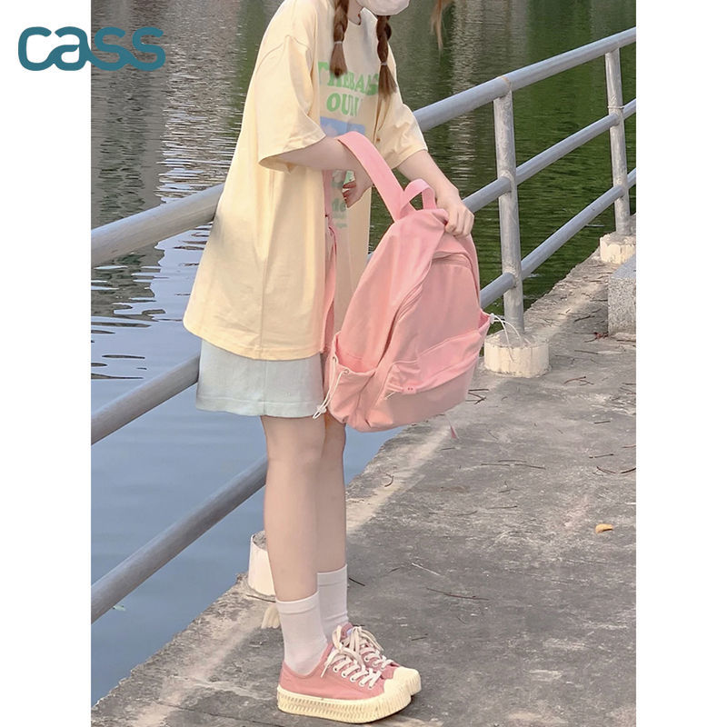 CASS可爱甜美运动套装女夏学生软妹运动服宽松休闲短袖短裤两件套
