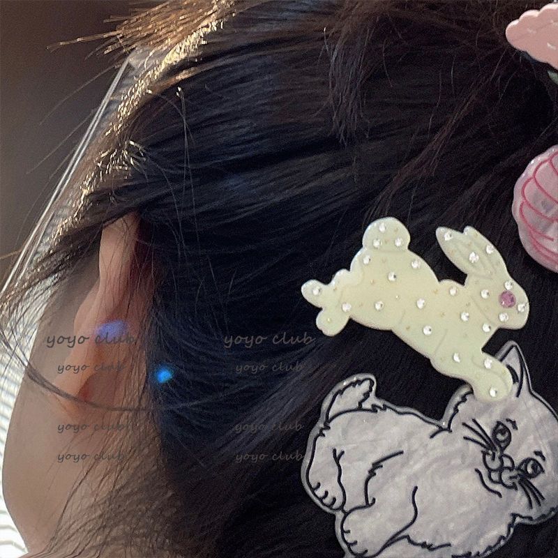 yoyoclub Korean niche design girl cute puppy kitten bangs clip duck mouth clip side clip hair accessories