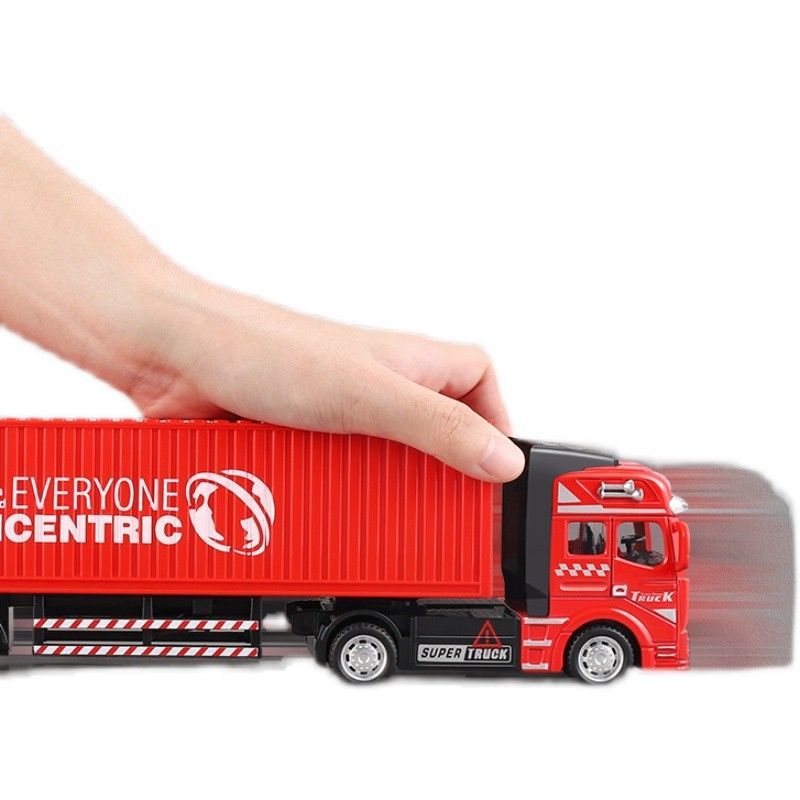 合金货柜车大卡车模型运输汽车仿真儿童工程半挂集装箱玩具车男孩