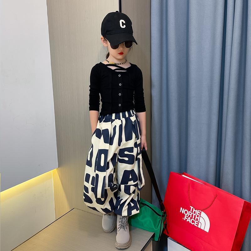 女童春裝套裝2023新款網紅童裝韓版中大兒童洋氣小女孩春季兩件套