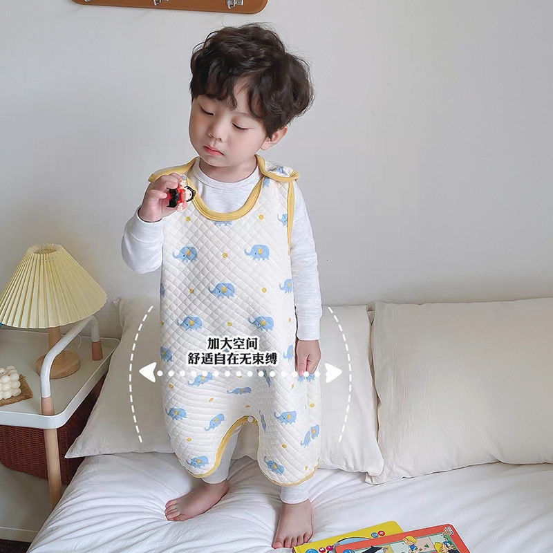 Air-conditioning clothing for infants and young children pure cotton belly protection bib sleeping bag protection navel belly anti-cold baby sleeping anti-kick quilt