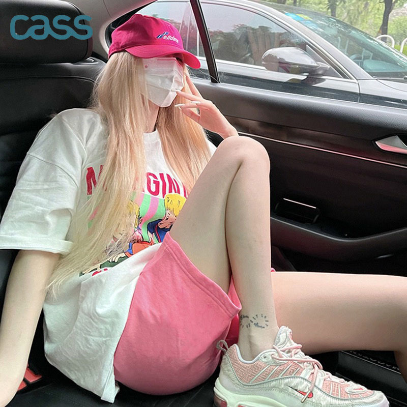 CASS盐系运动套装女夏季短袖短裤学生运动服宽松甜酷休闲两件套潮