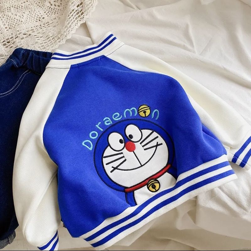 Boys and girls' jacket spring and autumn foreign style Korean style contrast color boy and girl baby loose warm fashion children's baseball uniform