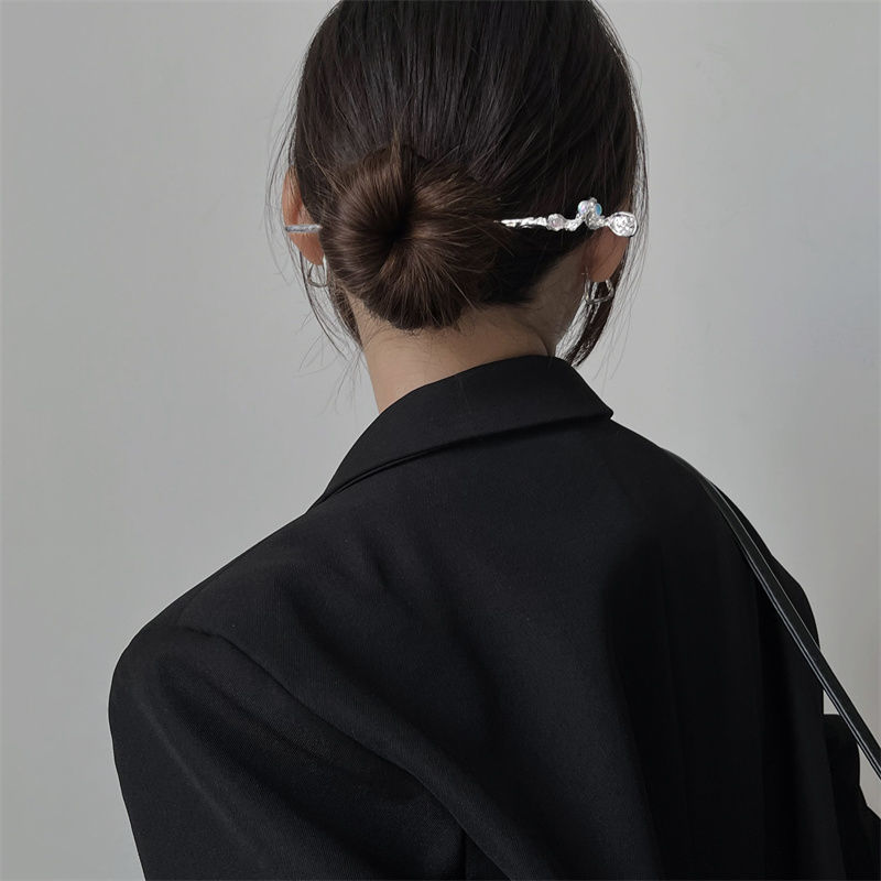 New Chinese-style hairpin women's summer all-match simple modern irregular metal plate hairpin high-end hairpin headdress