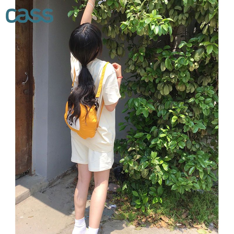 CASS盐系运动风短裤套装女2022夏学生宽松POLO衫短袖休闲两件套潮