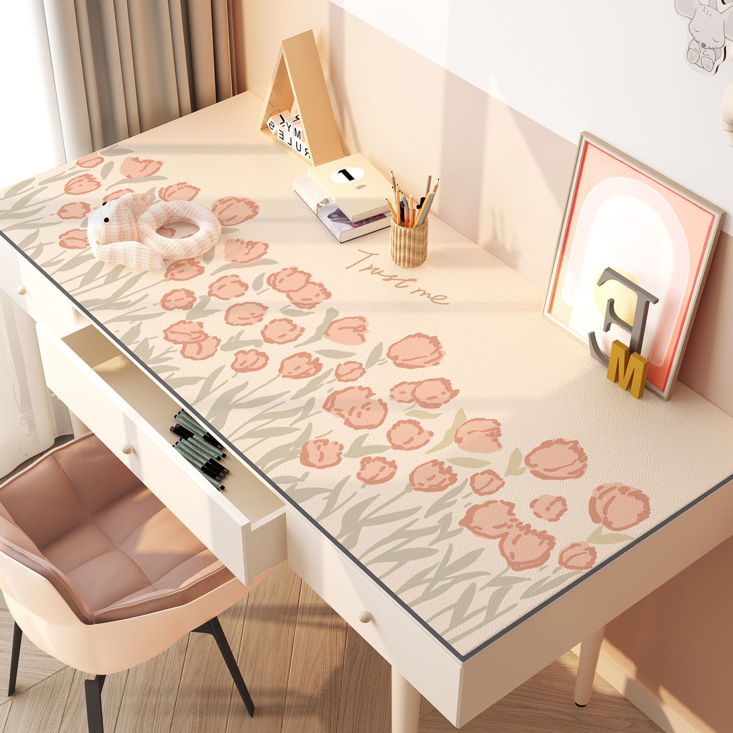 学生书桌垫防水防油免洗桌布硅胶皮革_什么值得买