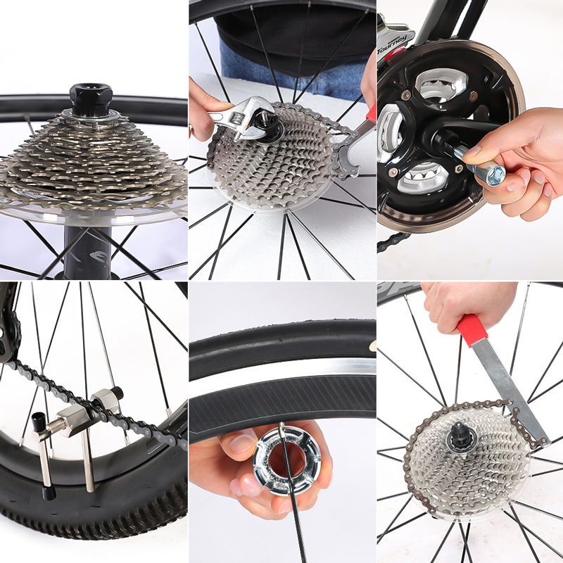 自行车维修工具套装单车修车截链器修理飞轮中轴拆卸配件飞轮扳手