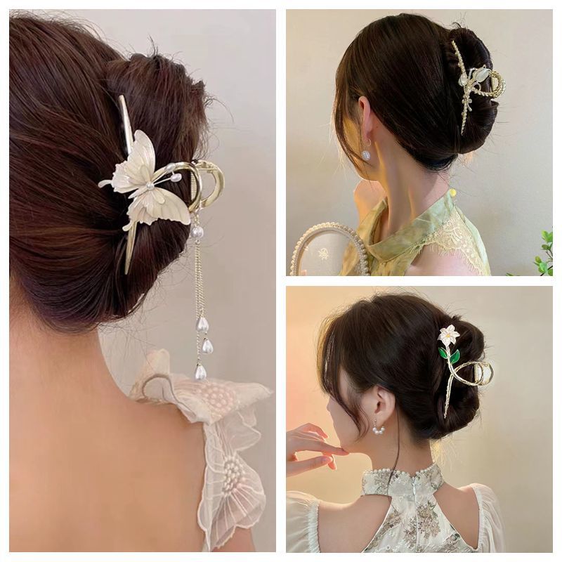 Summer new large metal hair clip elegant temperament back head clip shark clip hair multi-disc hair clip female