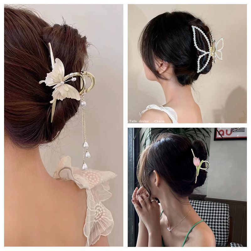 Summer new large metal hair clip elegant temperament back head clip shark clip hair multi-disc hair clip female