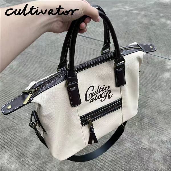 Cultivator原創小眾簡約百搭休閒大容量米黃色通勤斜挎手提托特包