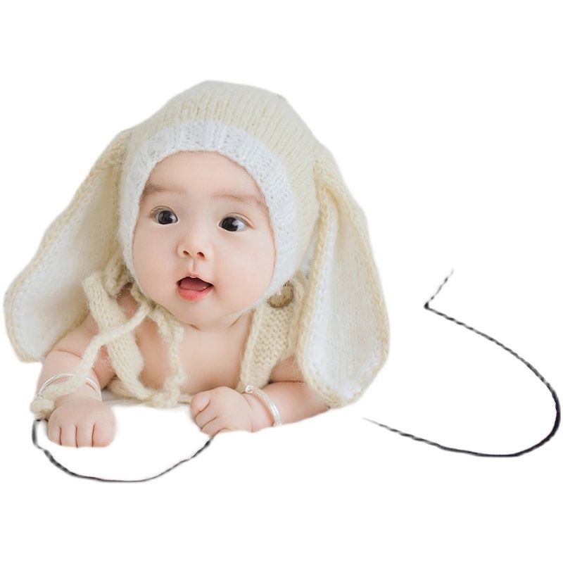 Ins wind baby hundred days photo theme clothing long ears rabbit hat photo studio baby full moon half-year-old photo suit