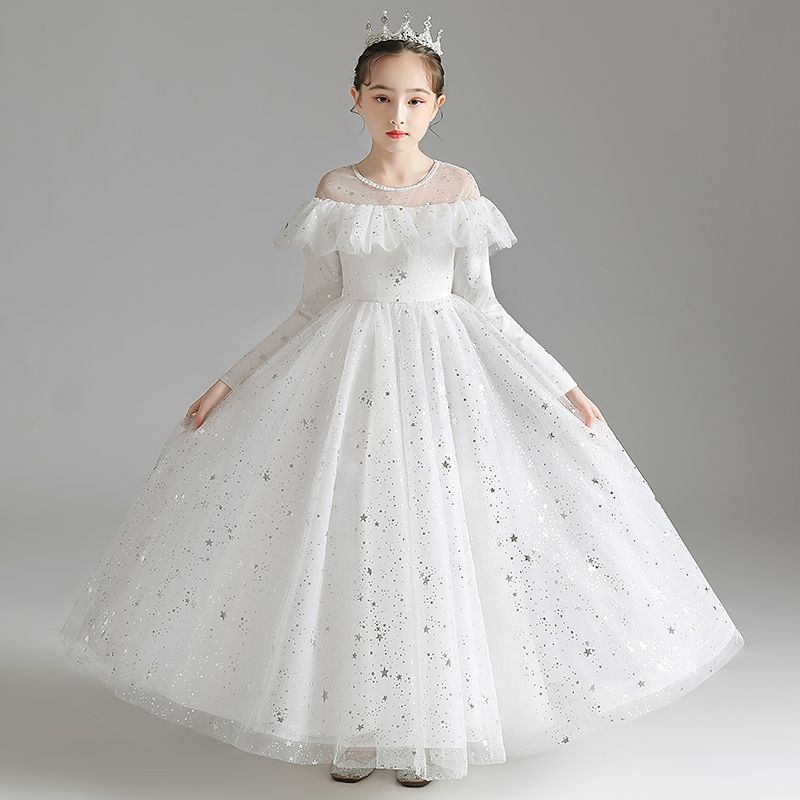 公主裙女童2022新款秋裝洋氣演出服中大童生日高端晚禮服裙子長袖