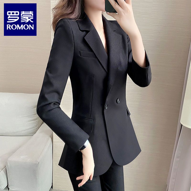 Romon professional suit women's khaki casual white-collar women's temperament high-end work clothes workplace formal suit two-piece suit