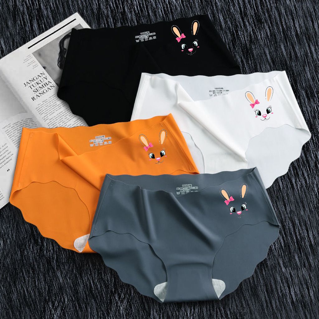 4 packs of ice silk seamless underwear ladies summer mid-waist pure cotton file antibacterial sexy hip-lifting girls triangle underwear