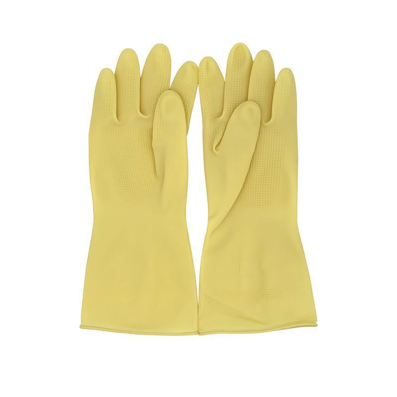 越秀山牌加厚牛筋乳胶手套洗碗家用厨房防水耐磨橡胶胶皮清洁耐用