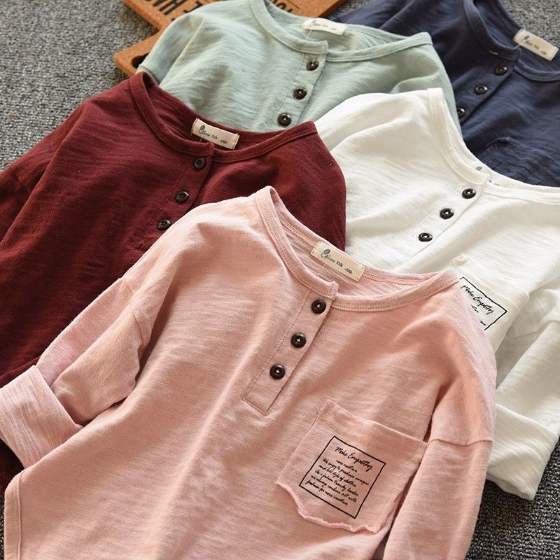 Children's long-sleeved T-shirt spring and autumn  new boys' bottoming shirts, medium and large children's sweatshirts, loose and trendy tops