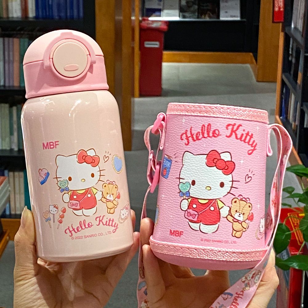New KT Cat Cartoon Thermos Cup Student Portable Cute Thermos Pot Kindergarten Girls Portable Water Cup