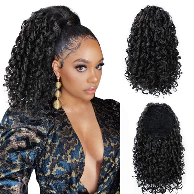 Curly Afro Bun Puff Soft Ponytail Hair Sexy_voghion.com