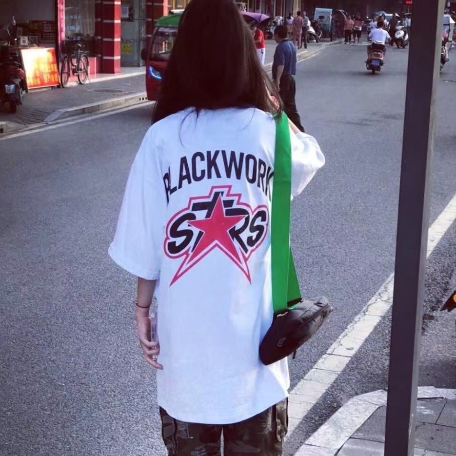 100%純棉短袖T恤女學生美式慵懶風夏季新款韓版個性寬鬆百搭上衣
