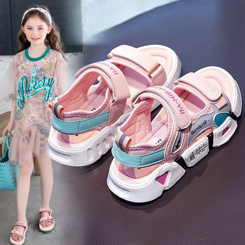 女童凉鞋2022夏季新款儿童公主风透气小学生软底中大童女孩沙滩鞋