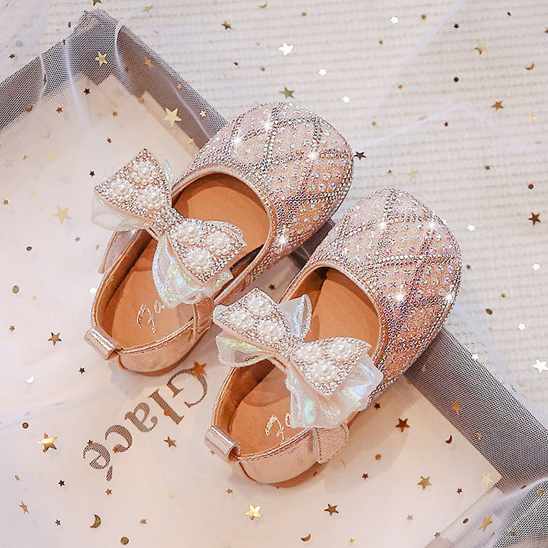 Girls sandals 2022 new summer little girls fashion cute girls shoes soft bottom bow rhinestone princess shoes