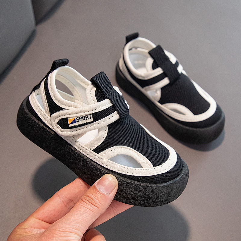 2022 children's soft-soled shoes canvas shoes baby boys shoes kindergarten indoor breathable girls thick-soled sandals spring and summer