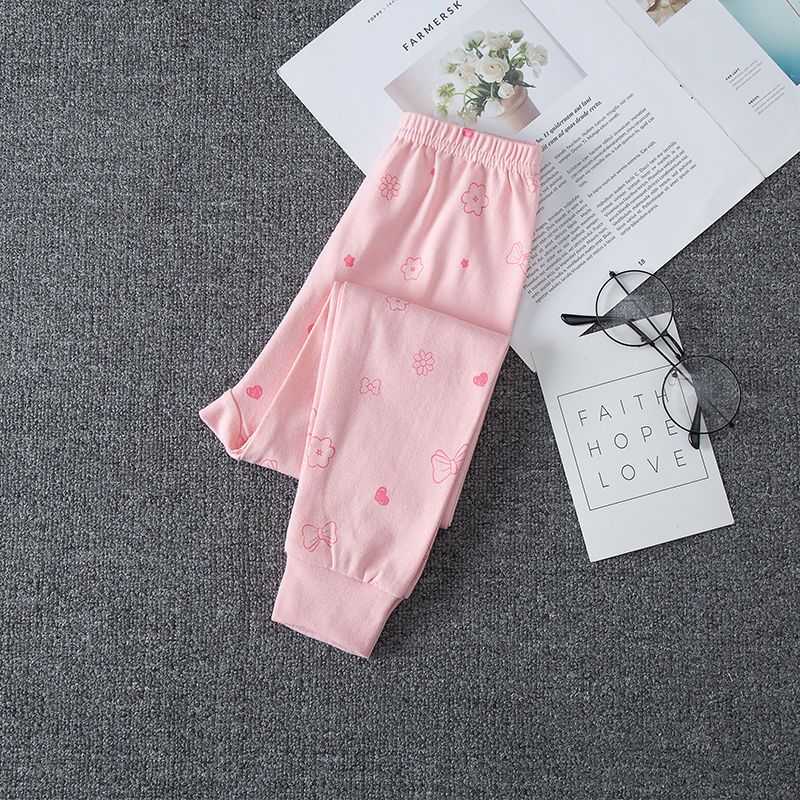 Children aged 1-15 years old, single pair of pure cotton long johns for girls, baby cotton wool pants, girls leggings, pajamas, spring and autumn inner wear