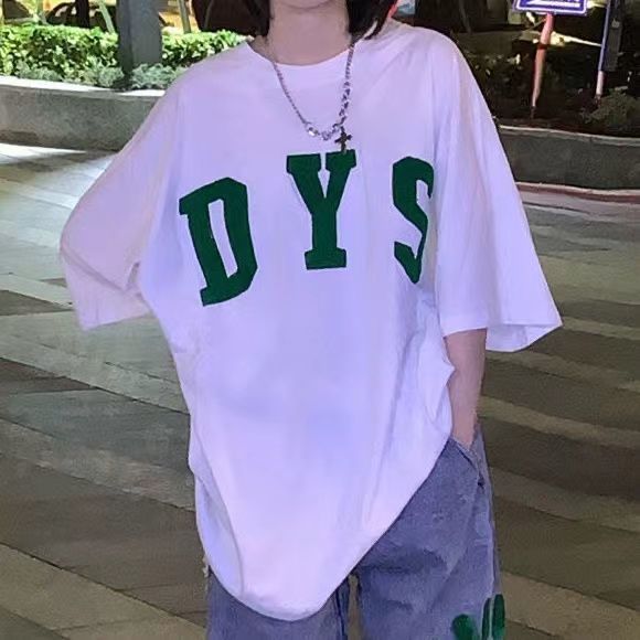 純棉短袖t恤女學生夏季2022新款ins潮寬鬆韓版百搭BF風半袖上衣服