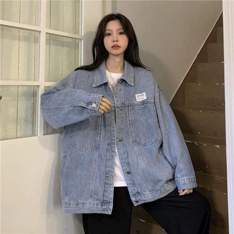 Denim jacket women's spring and autumn 2022 new loose Korean version bf wind mid-length student top ins tide