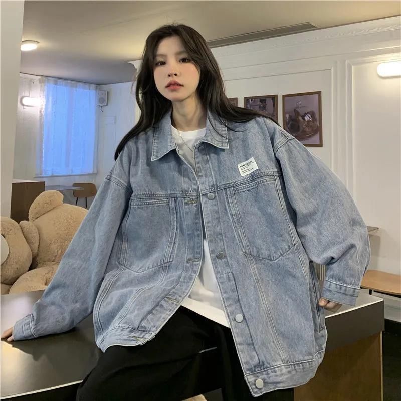 Denim jacket women's spring and autumn 2022 new loose Korean version bf wind mid-length student top ins tide