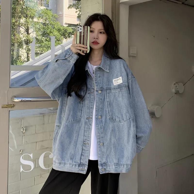 Denim jacket women's spring and autumn 2022 new loose Korean version bf wind mid-length student top ins tide