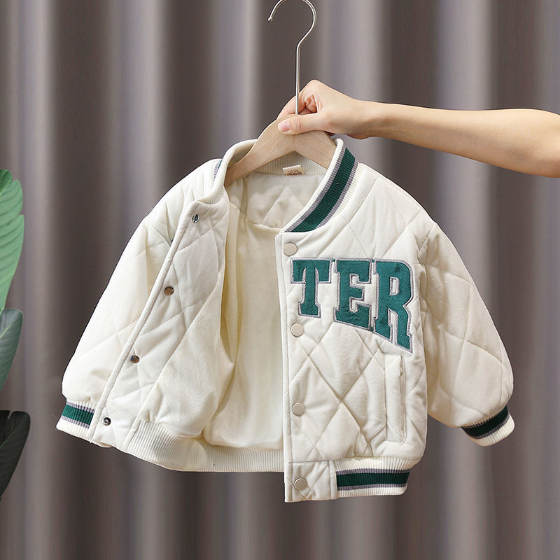 兒童韓版棒球服短款棉服女寶寶秋冬2023新款洋氣時髦保暖棉衣外套
