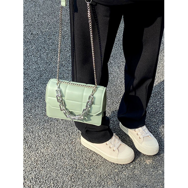 Niche high-quality texture chain small square bag new trendy all-match diamond handbag fashion shoulder Messenger bag