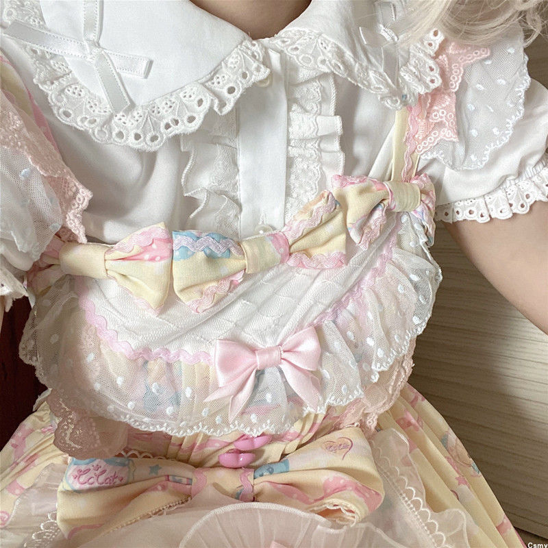 lolita原创甜美白色短袖/长袖女娃娃领花边Lolita内搭可爱jk衬衫