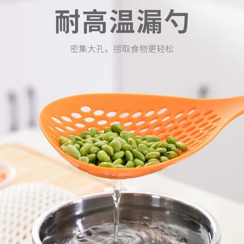 日式耐高温大号捞面漏勺厨房塑料面条家用沥水捞饺子漏勺叉筷套装