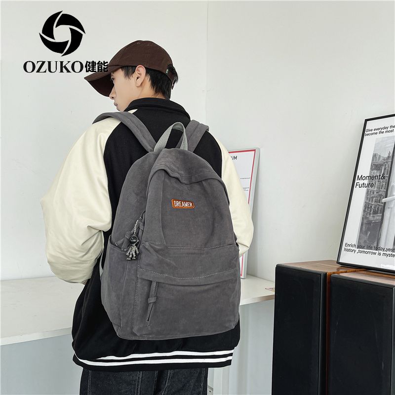 Jianneng backpack retro simple large-capacity travel bag college student rucksack trendy high school junior high school student bag