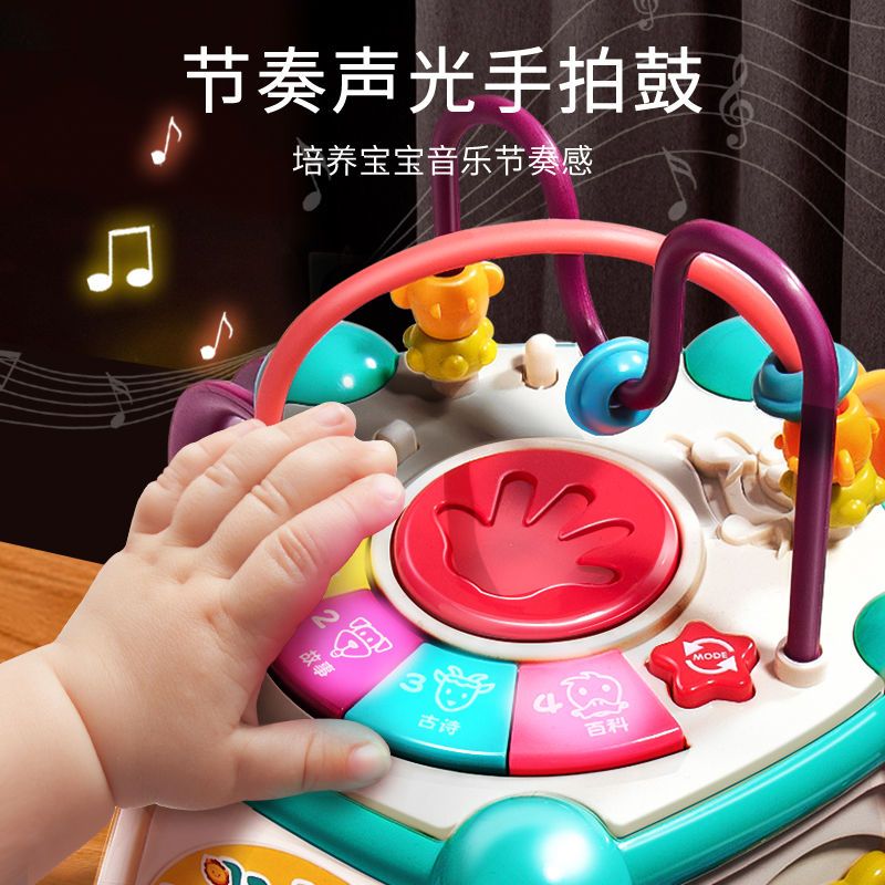 【七面体】婴儿电动手拍鼓玩具0-6个月宝宝拍拍鼓益智早教1一3岁