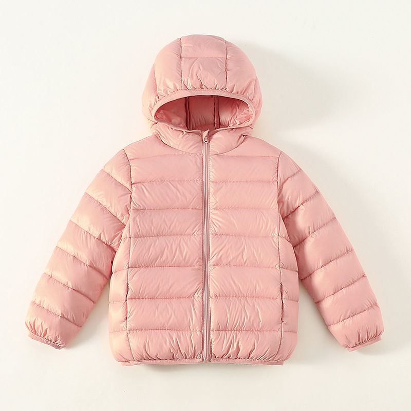 Children's light and thin down jacket 2022 new boys and girls short middle and big children's hooded western-style hooded jacket in autumn and winter