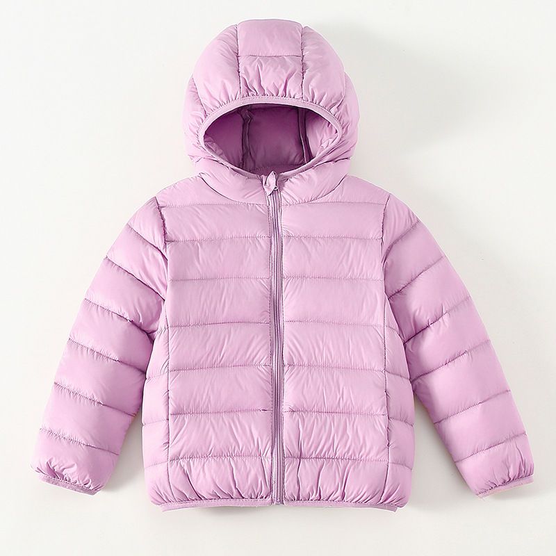 Children's light and thin down jacket 2022 new boys and girls short middle and big children's hooded western-style hooded jacket in autumn and winter