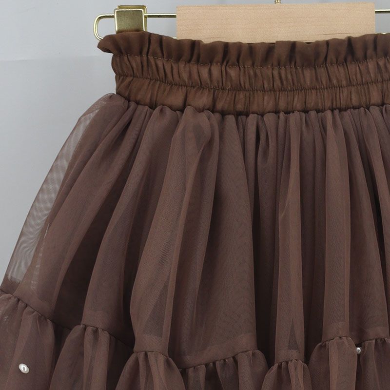 Girls skirt autumn new mesh princess skirt big boy baby foreign style skirt