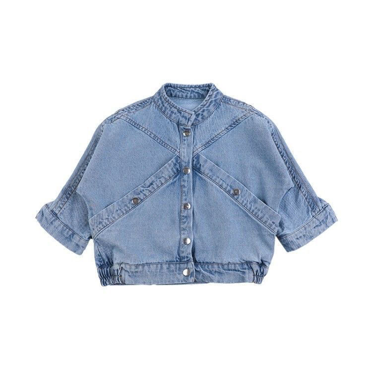 Boys and girls foreign style  new coat children's denim jacket baby autumn Korean version spring and autumn fashionable children's clothing trend