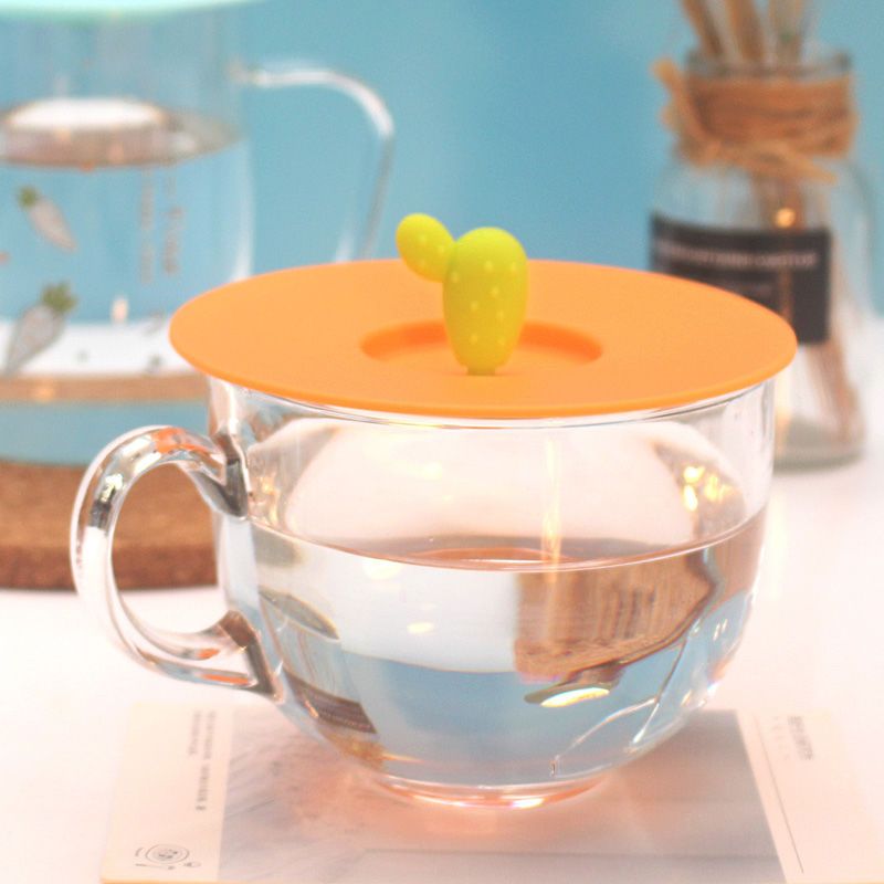 食品级硅胶杯盖缺口可放勺子早餐杯水杯奶茶杯子盖小号中号盖子