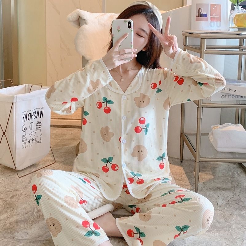 睡衣女春秋季新款高顏值ins風小眾洋氣長袖長褲外穿家居服套裝冬