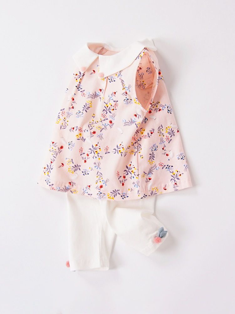 女童套装夏季小女孩夏装碎花裙子两件套小童宝宝洋气婴儿衣服公主