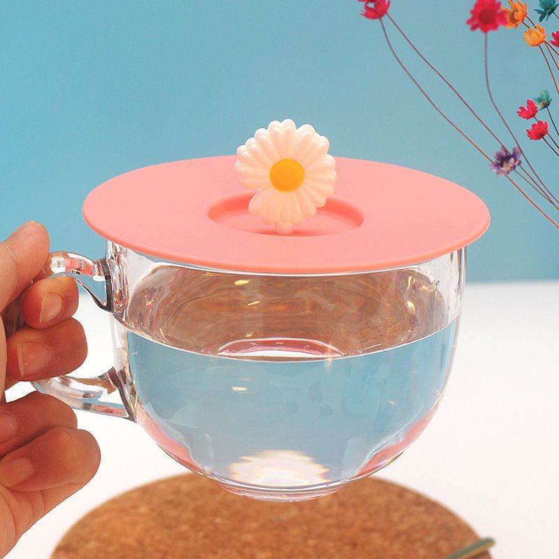 食品级硅胶杯盖早餐杯水杯奶茶杯子盖小号中号缺口可放勺子盖子
